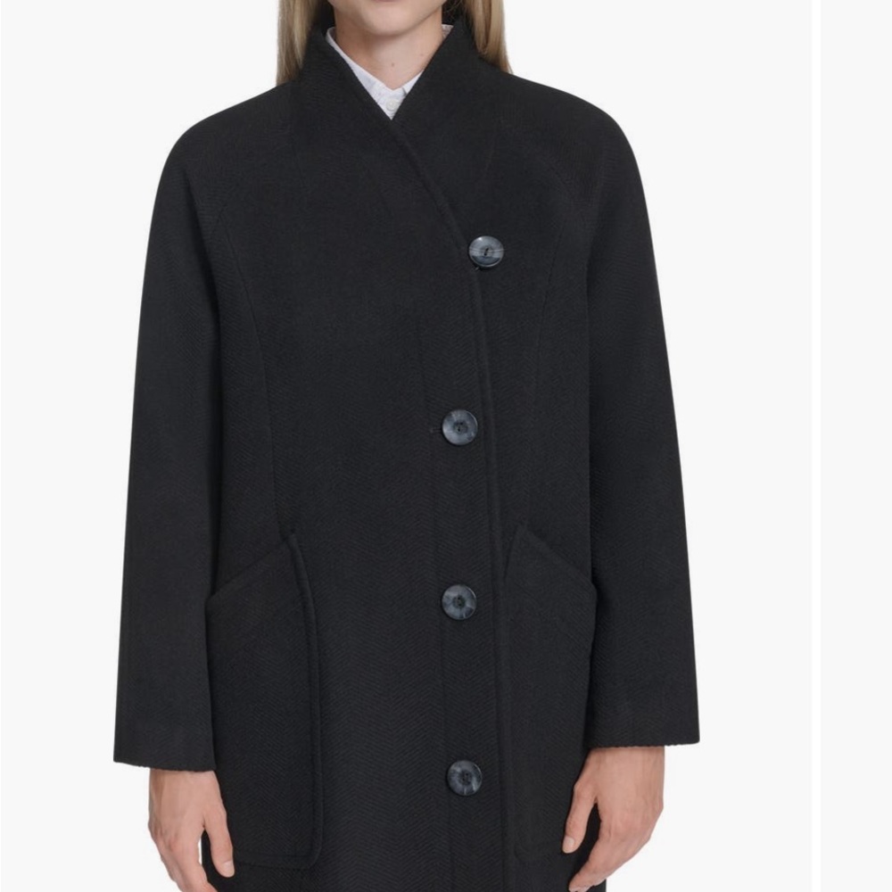 NWT Cole Haan Women's Asymmetric Wool Blend Coat